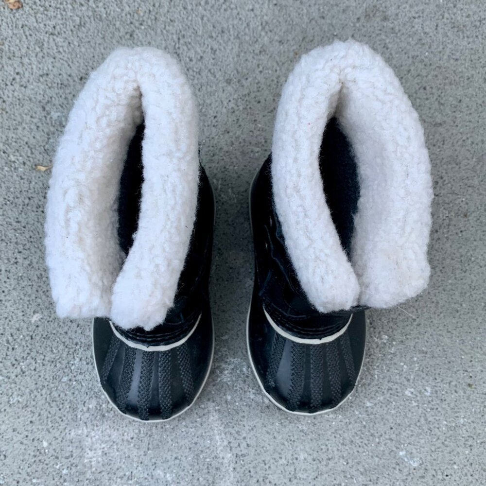 SOREL 1964 Pac Snow Boots Kids 10 27 Faux Fur Black Waterproof Winter Boot Suede - Picture 13 of 14